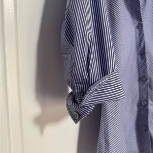 Women Blue & White Striped Shirt